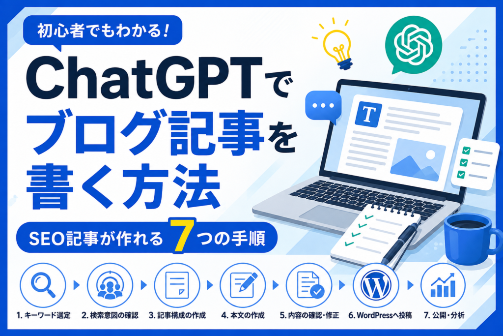 ChatGPTでブログ記事を書く方法を初心者向けに解説する7つの手順