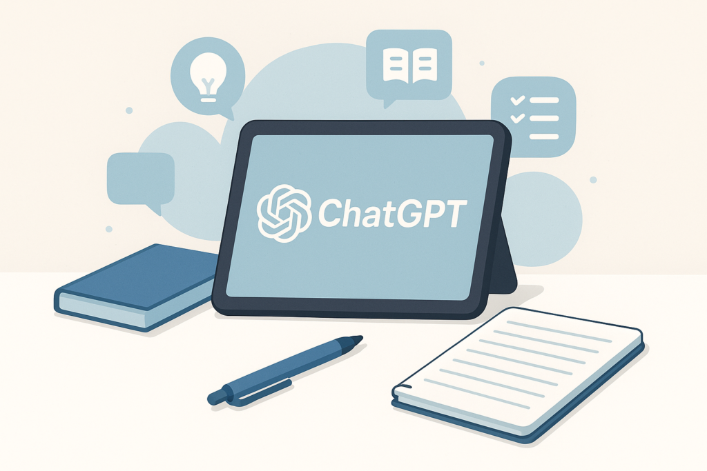 ChatGPT初心者が最初に覚えたい基本的な使い方と便利な活用例の内容をイメージしたアイキャッチ画像