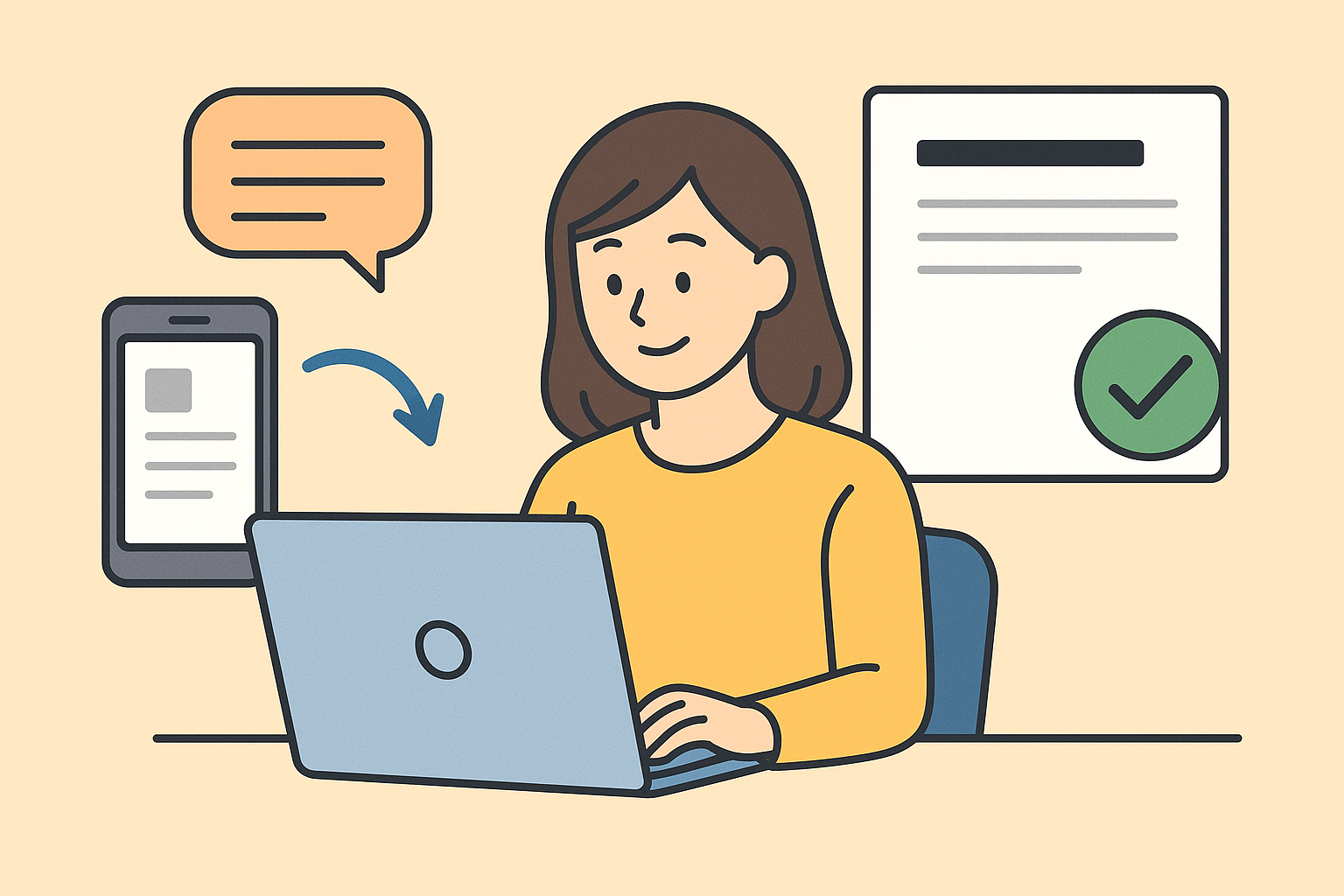 ChatGPTでブログ記事を自動作成する方法とおすすめAIライティングツールの内容を説明するイラスト