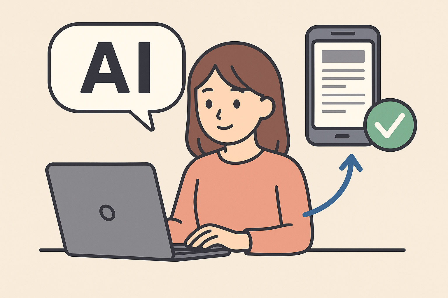 AIライティングツールおすすめ5選をブログ初心者向けに比較の内容を説明するイラスト